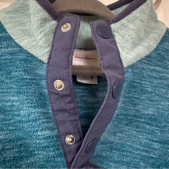 ❄️ Hanna Andersson Blue and Teal Kids Fleece Sweatshirt - Size 2T - Picture 2 of 7
